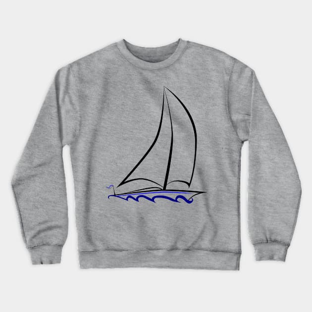 Nautical Sail Away Crewneck Sweatshirt by macdonaldcreativestudios